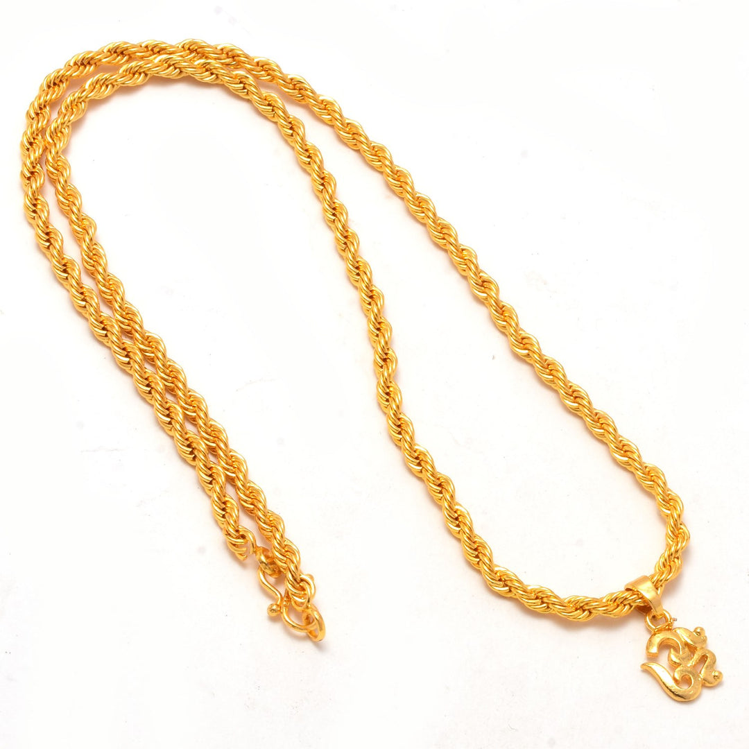 Gold Plated Pendant With Chain Jewelry For Men & Women