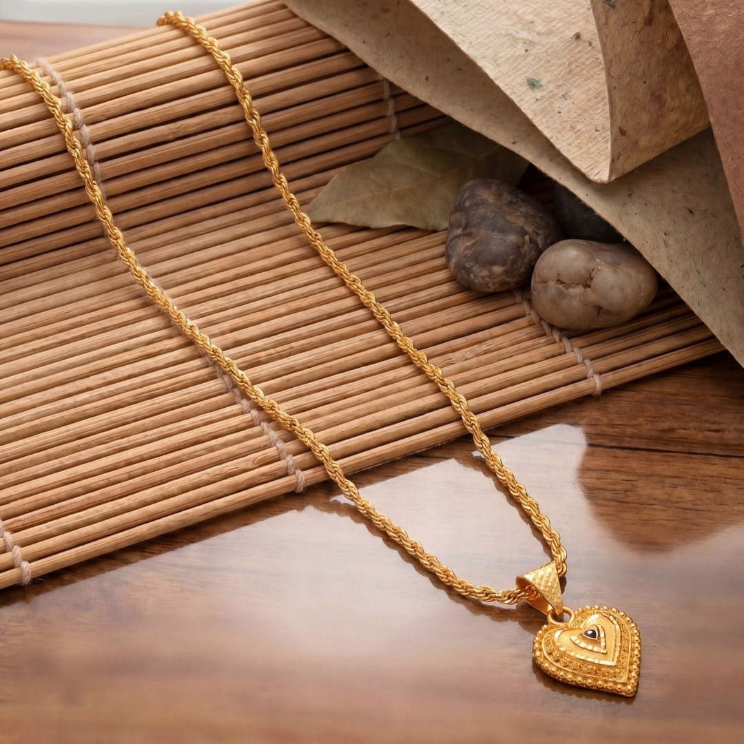 Gold Plated Pendant With Chain Jewelry For Men & Women