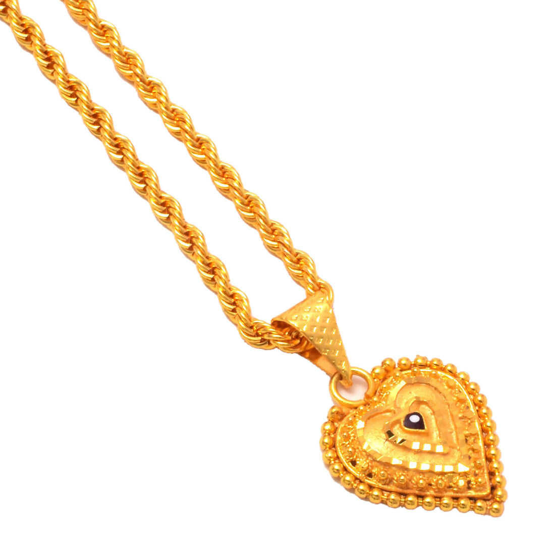 Gold Plated Pendant With Chain Jewelry For Men & Women