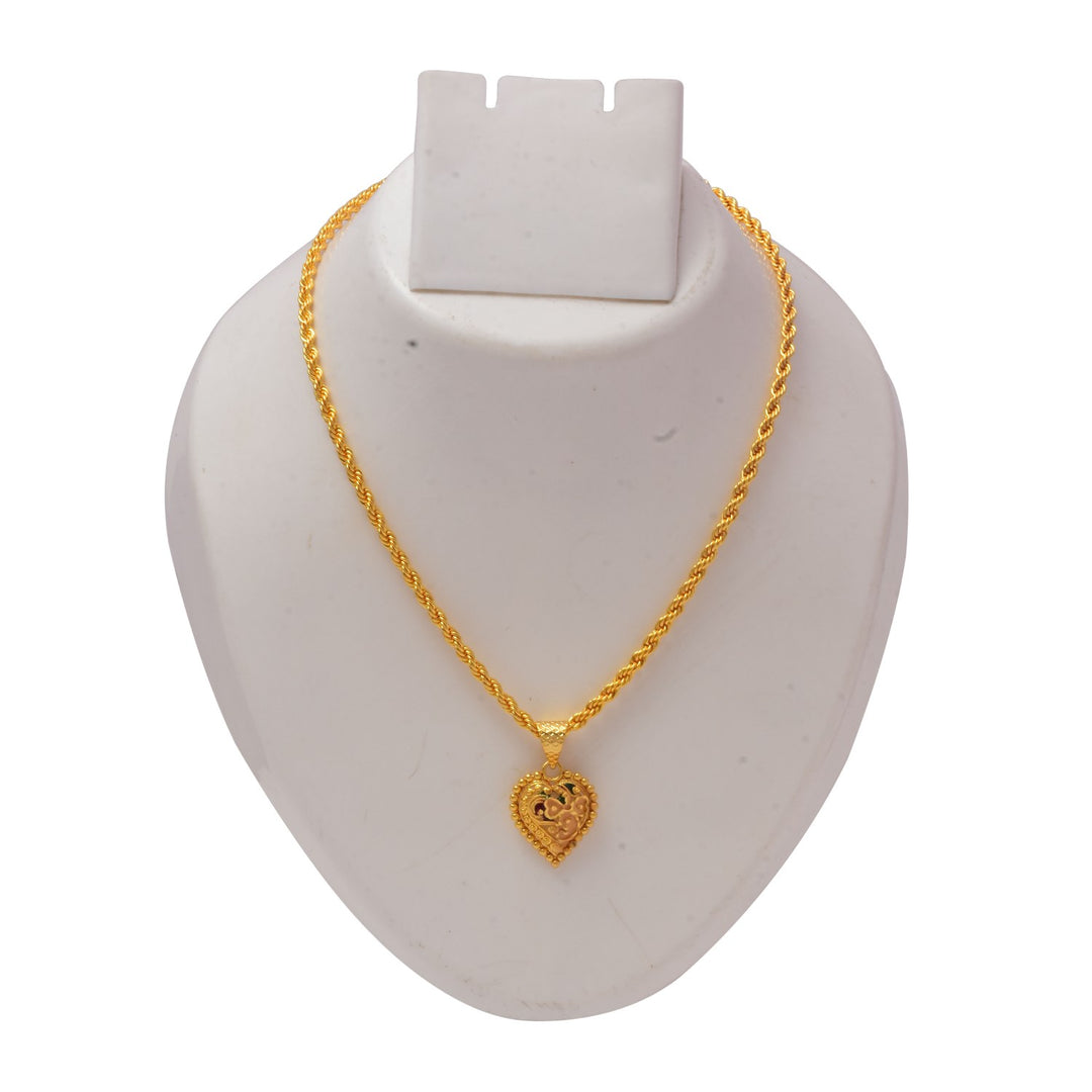 Gold Plated Pendant With Chain Jewelry For Men & Women