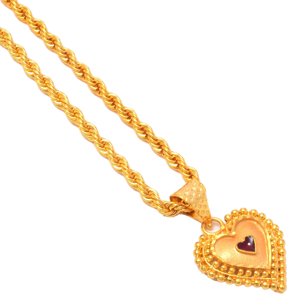 Gold Plated Pendant With Chain Jewelry For Men & Women