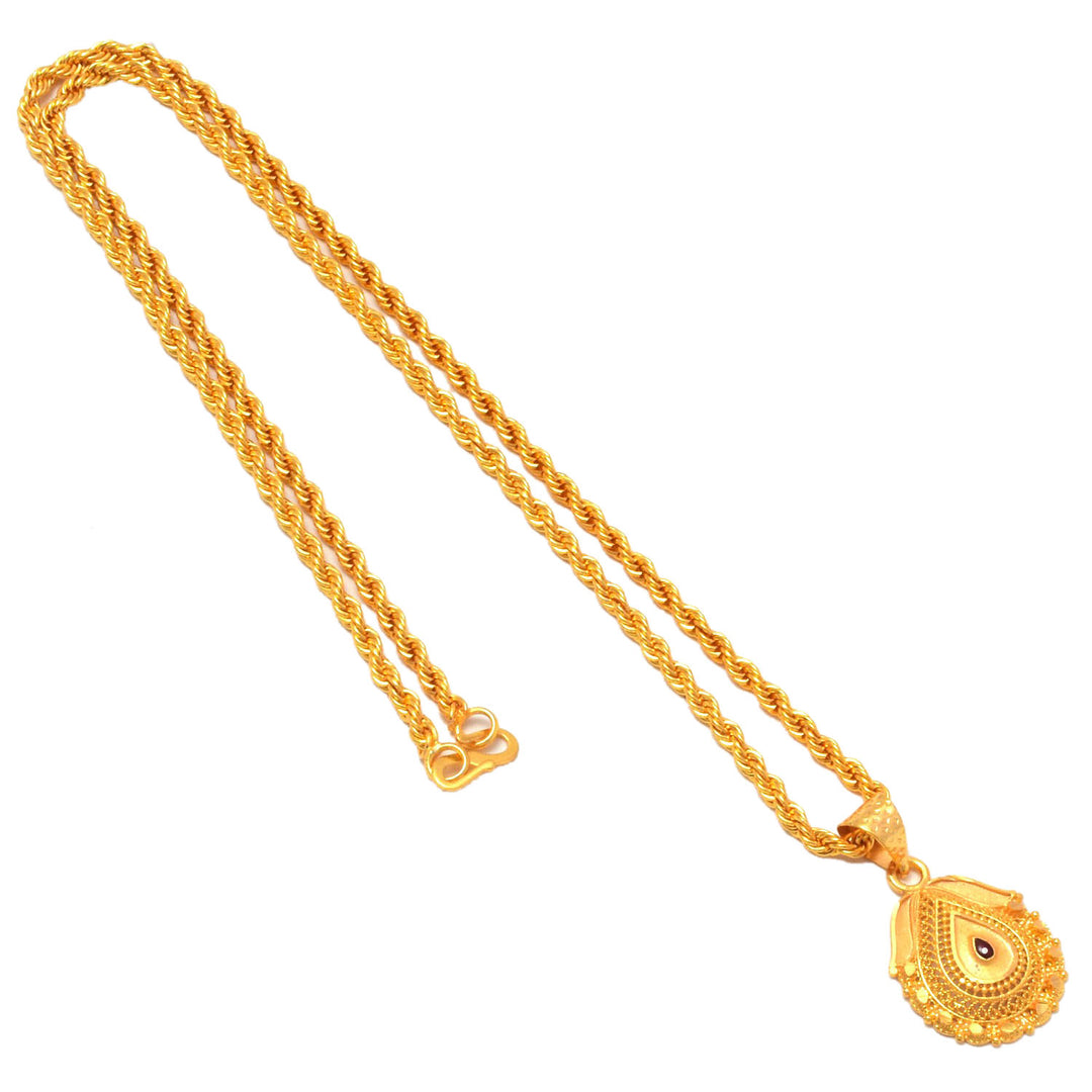 Gold Plated Pendant With Chain Jewelry For Men & Women