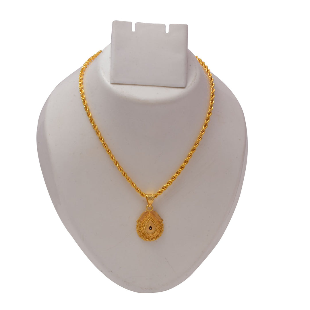 Gold Plated Pendant With Chain Jewelry For Men & Women