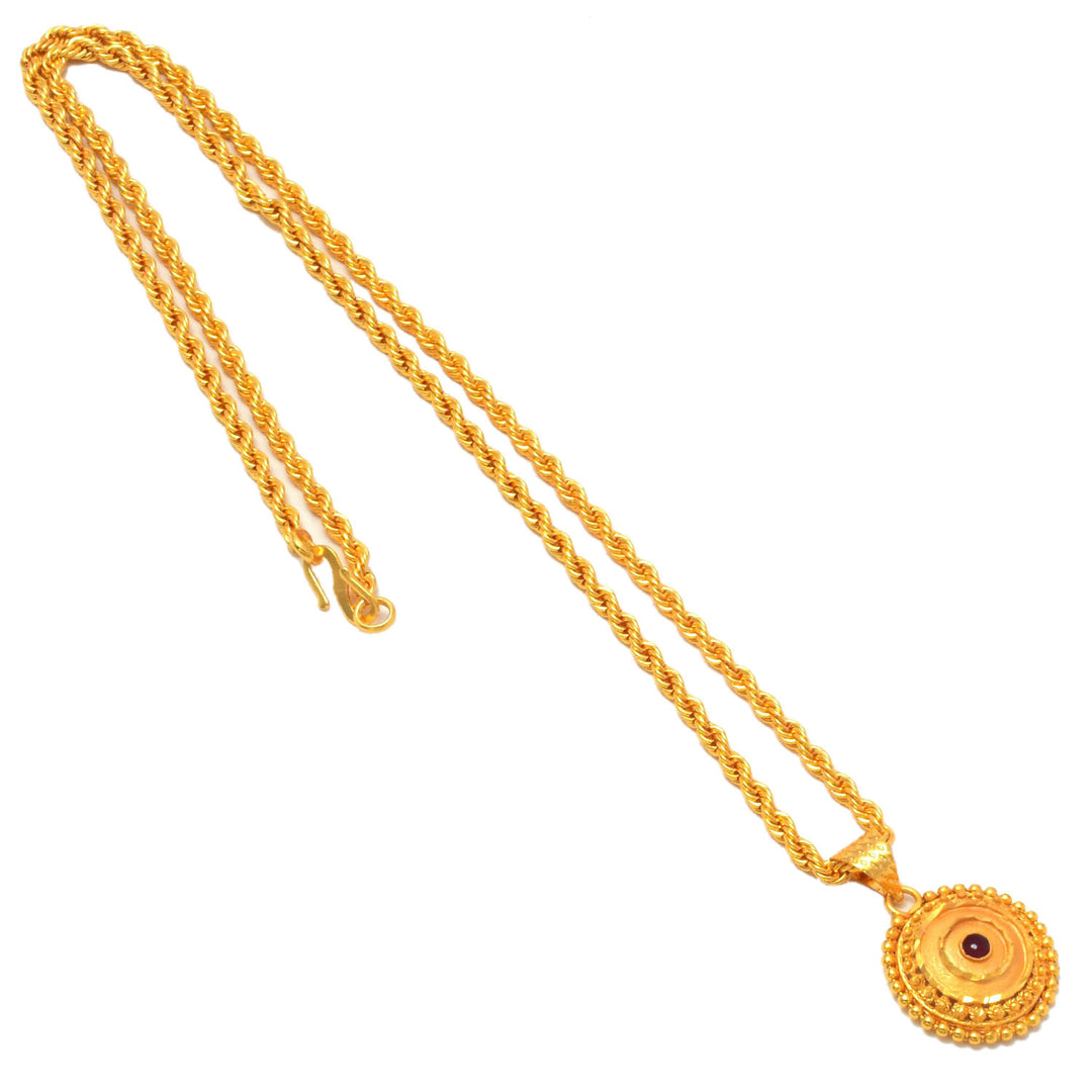 Gold Plated Pendant With Chain Jewelry For Men & Women