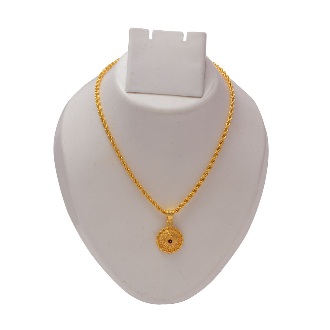 Gold Plated Pendant With Chain Jewelry For Men & Women