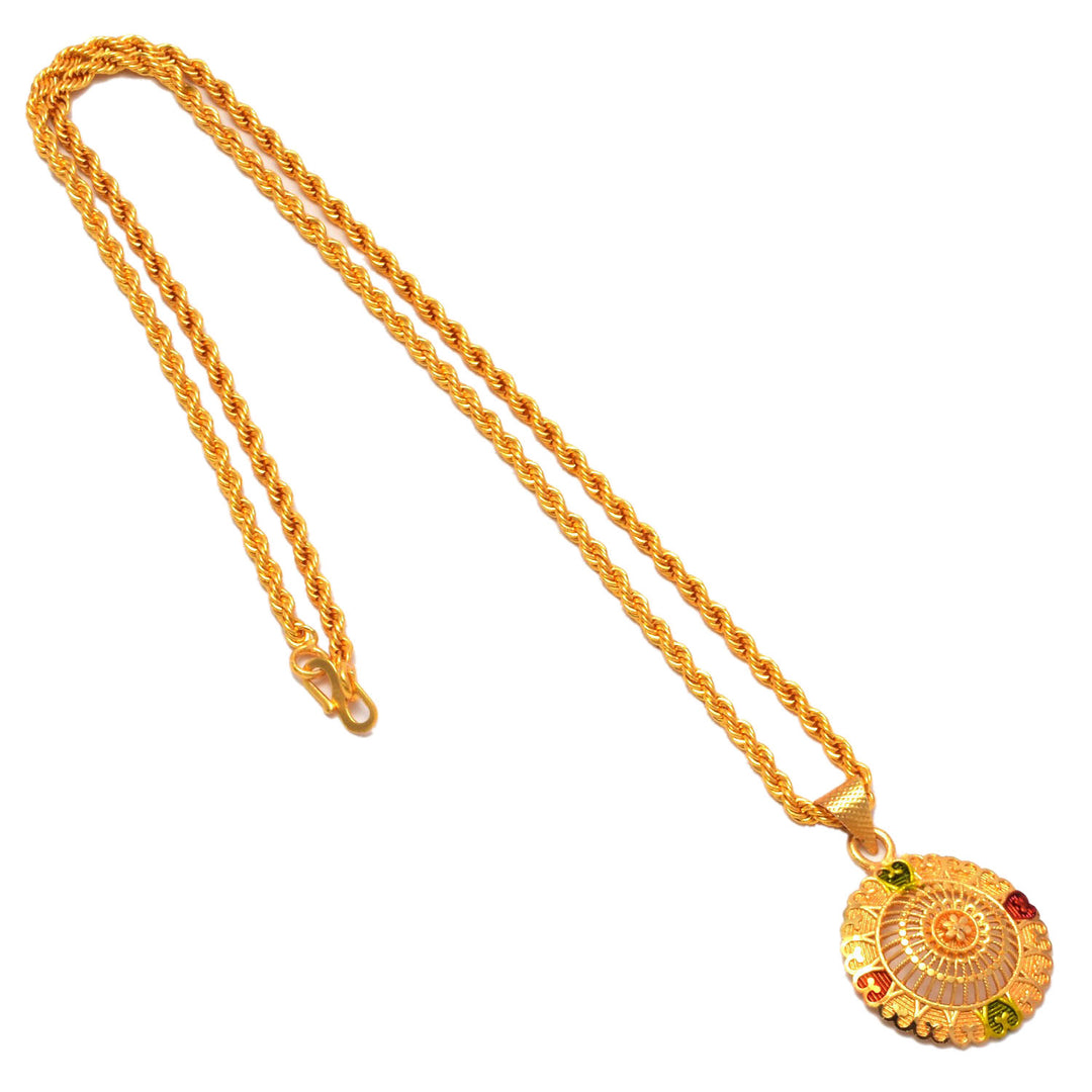 Gold Plated Pendant With Chain Jewelry For Men & Women