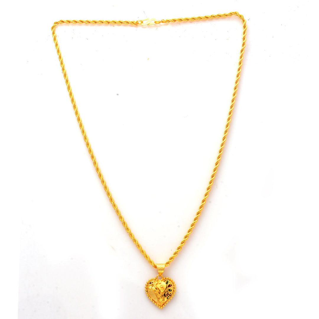 Gold Plated Pendant With Chain Jewelry For Men & Women