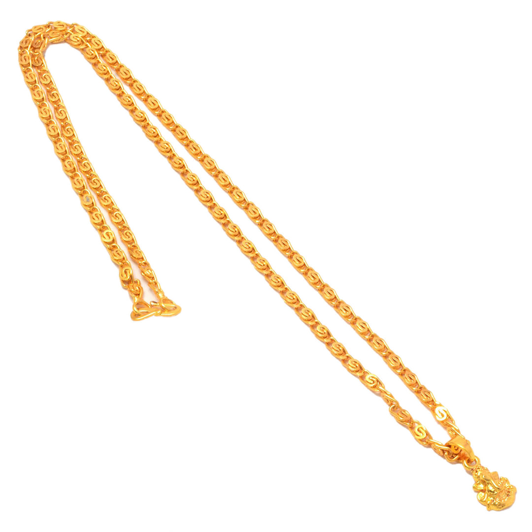 Gold Plated Pendant With Chain Jewelry For Men & Women