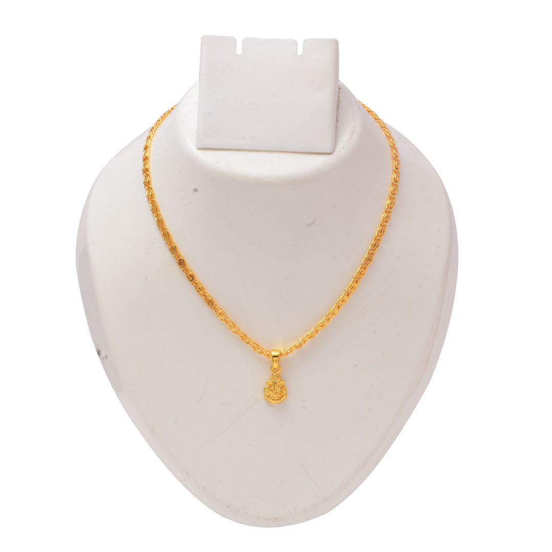 Gold Plated Pendant With Chain Jewelry For Men & Women