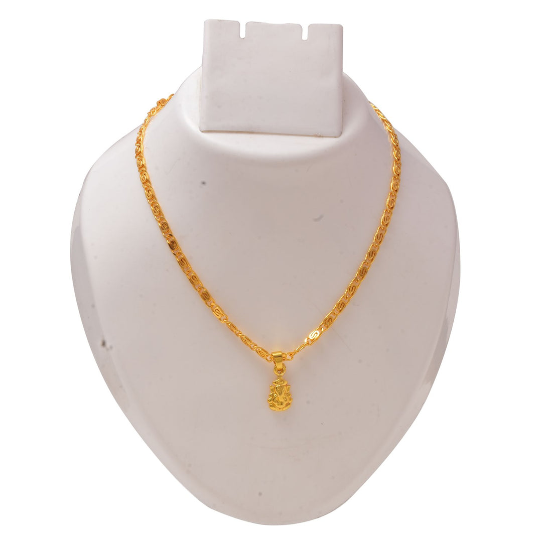 Gold Plated Pendant With Chain Jewelry For Men & Women