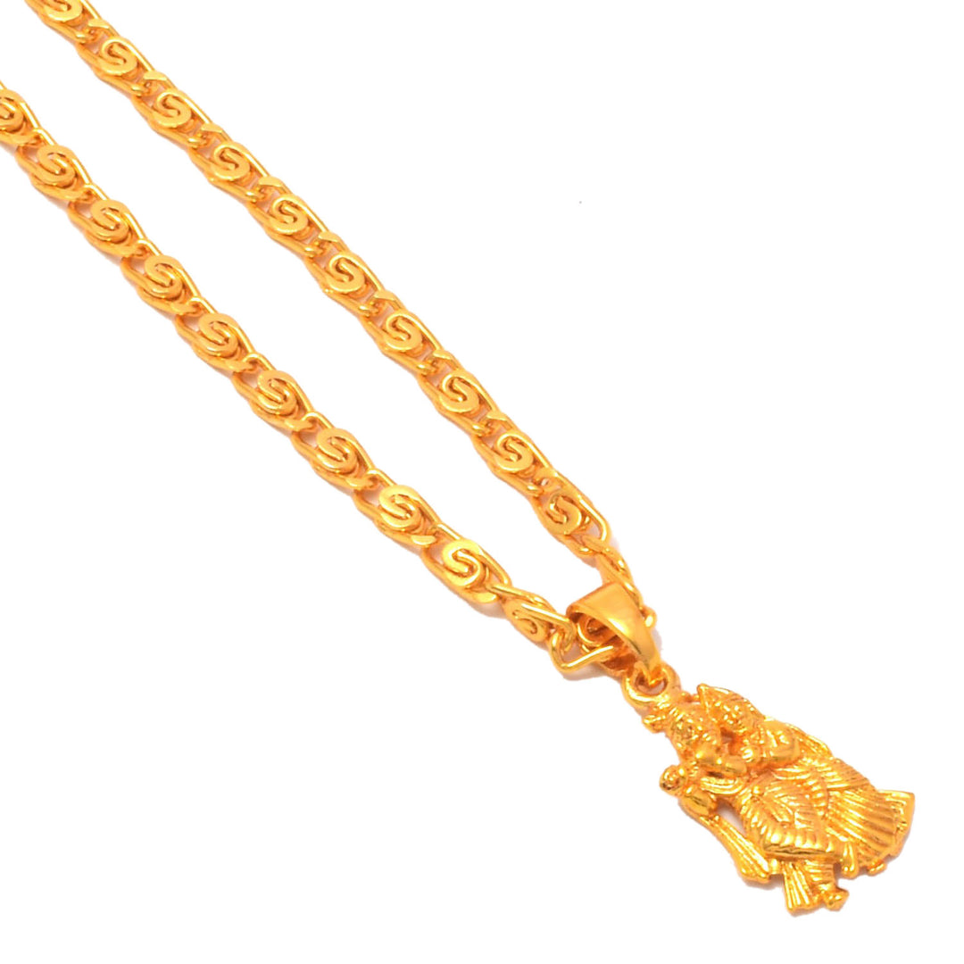 Gold Plated Pendant With Chain Jewelry For Men & Women