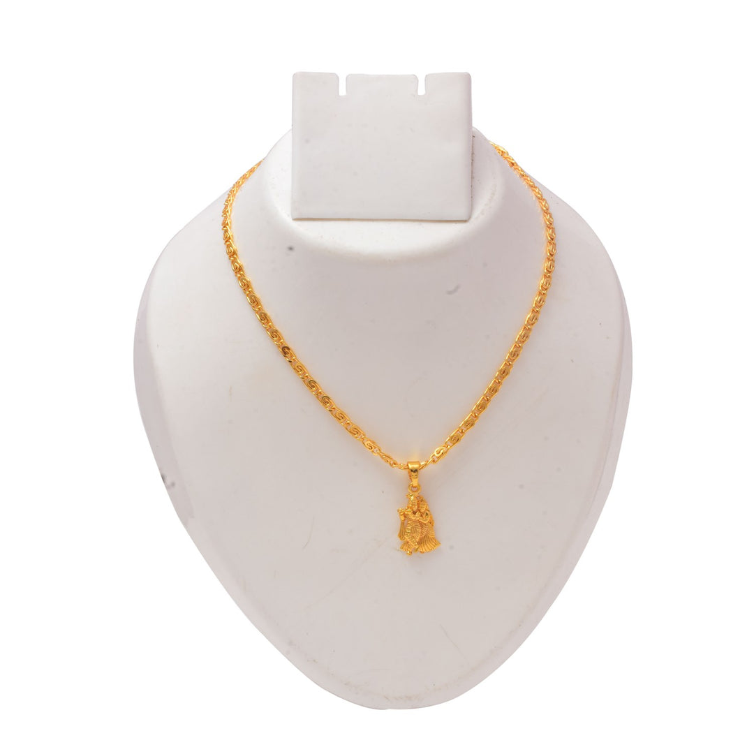 Gold Plated Pendant With Chain Jewelry For Men & Women