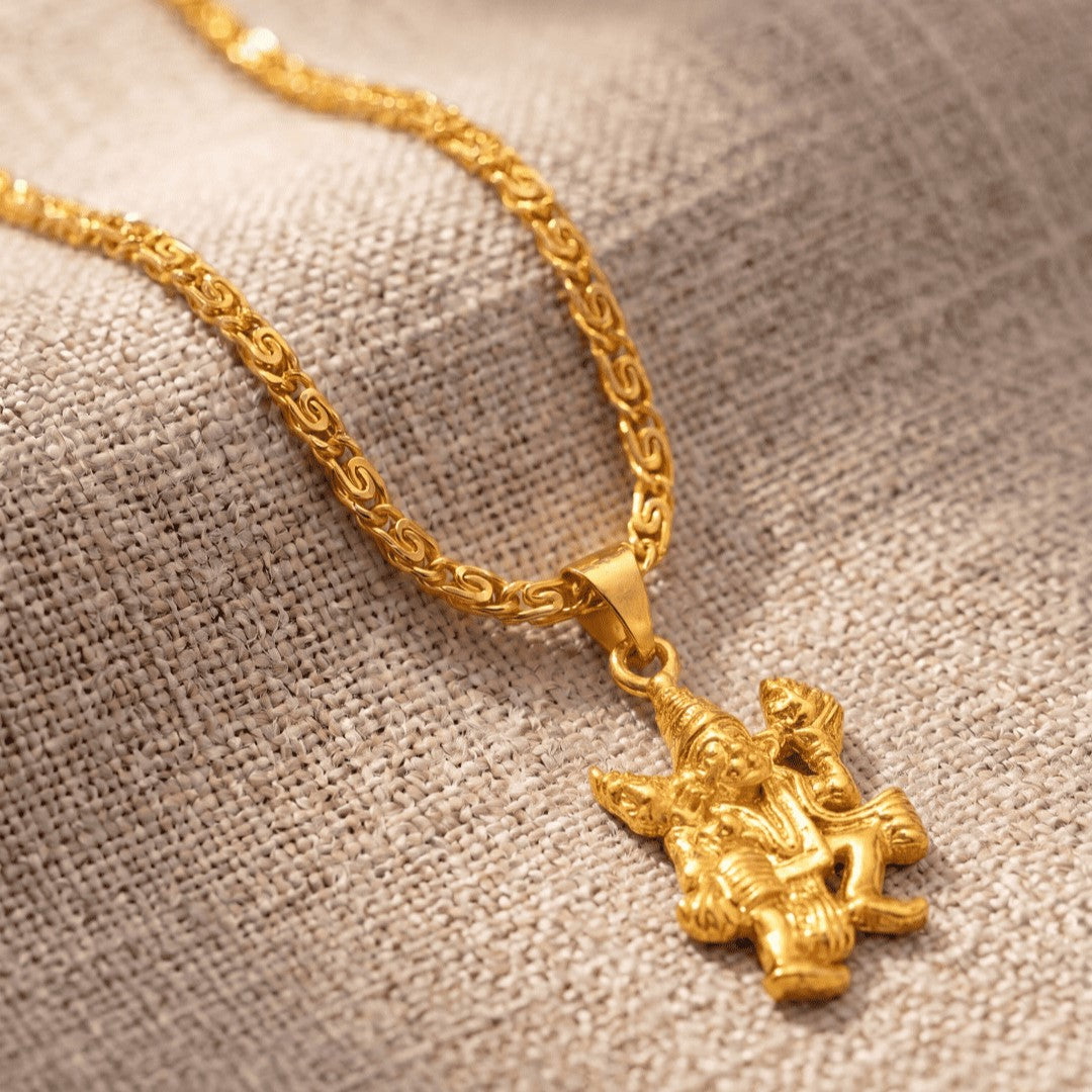 Gold Plated Pendant With Chain Jewelry For Men & Women