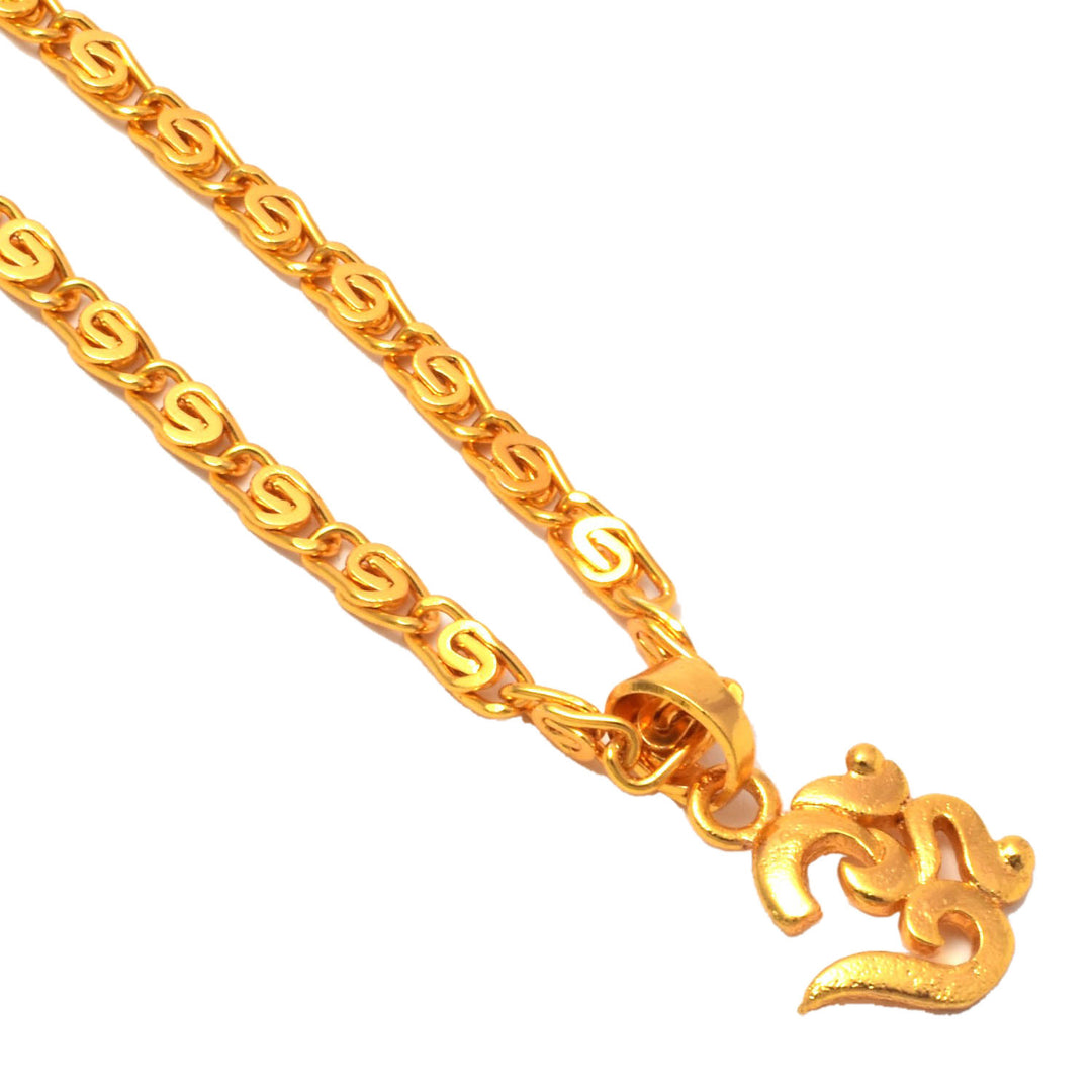 Gold Plated Pendant With Chain Jewelry For Men & Women