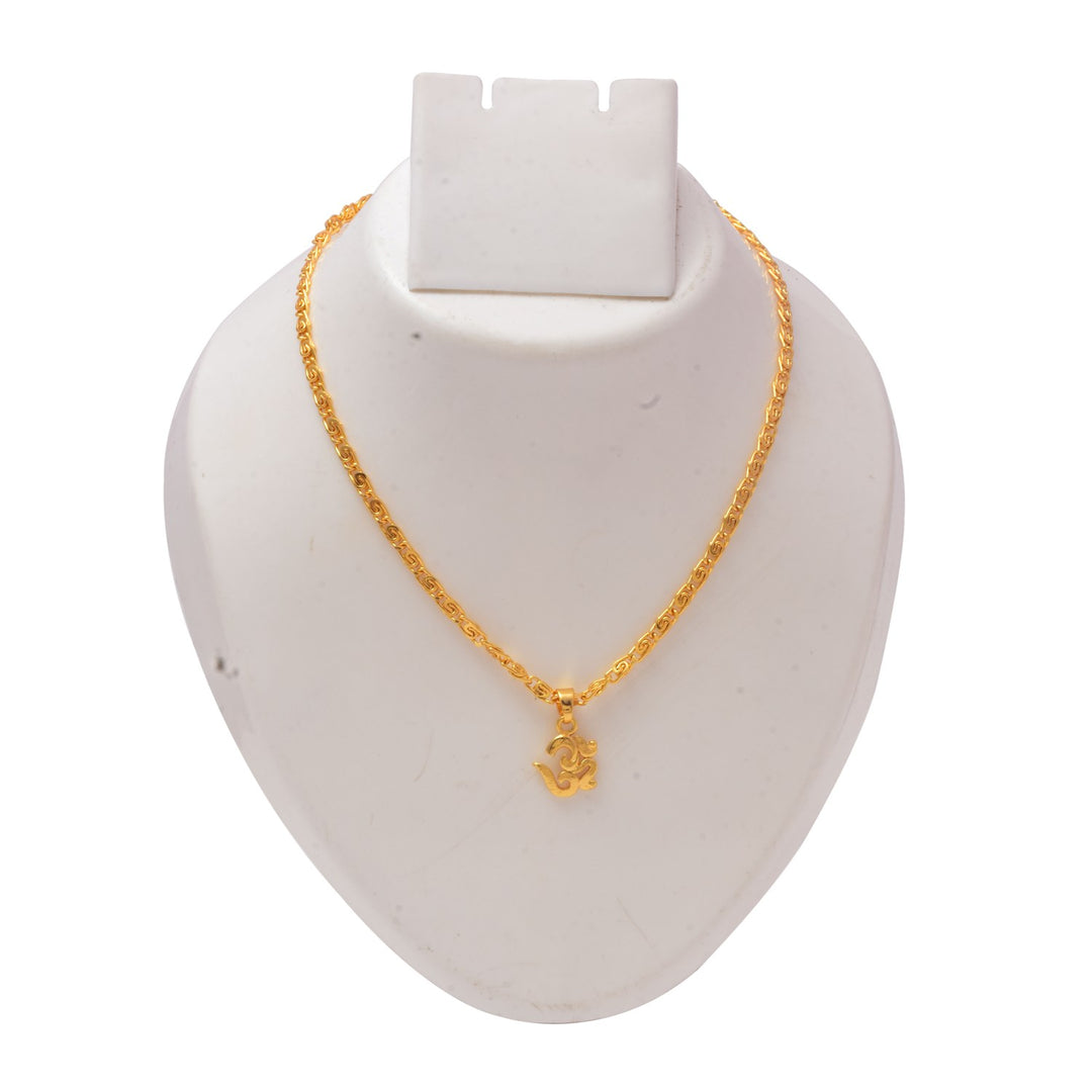 Gold Plated Pendant With Chain Jewelry For Men & Women