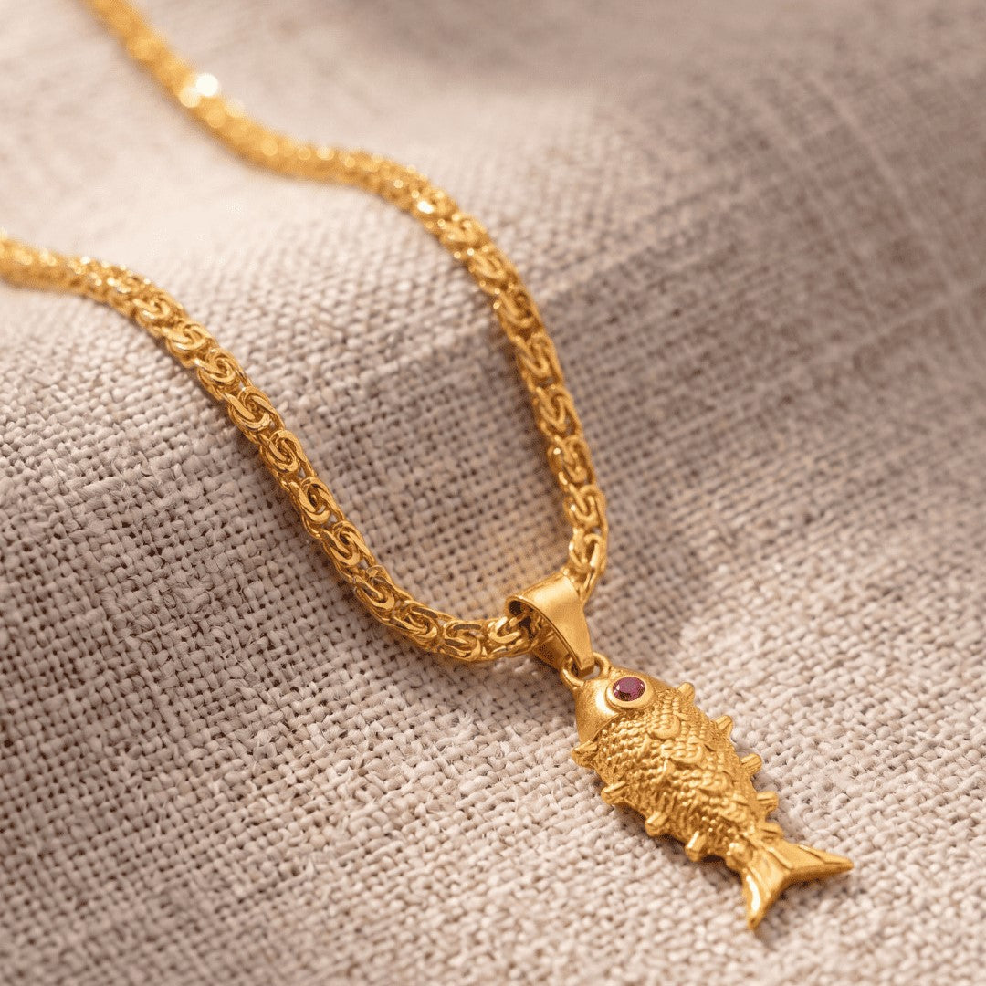 Gold Plated Pendant With Chain Jewelry For Men & Women