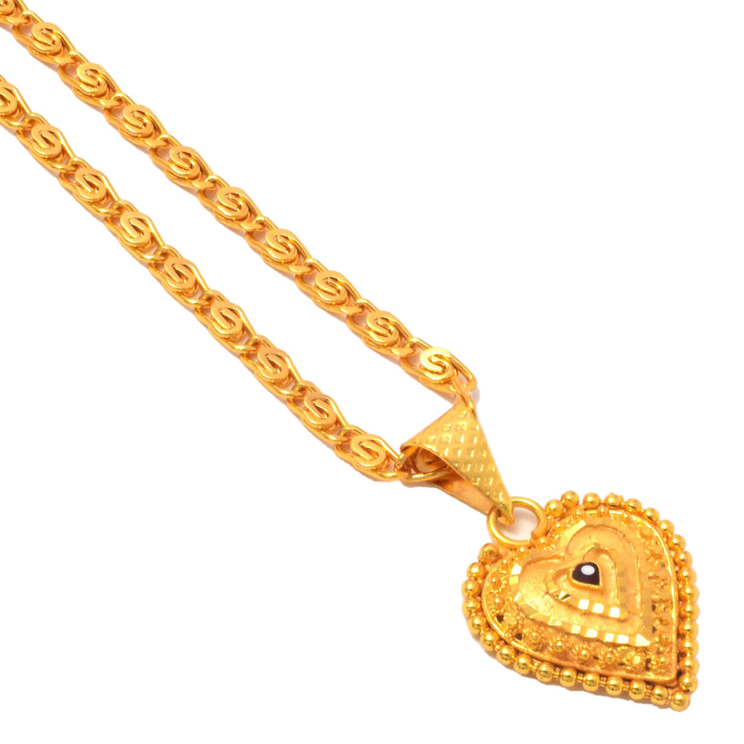 Gold Plated Pendant With Chain Jewelry For Men & Women