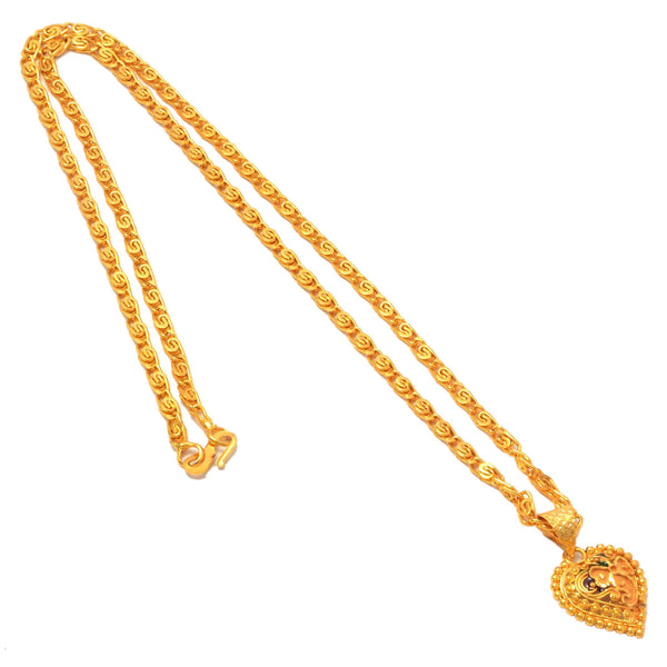 Gold Plated Pendant With Chain Jewelry For Men & Women