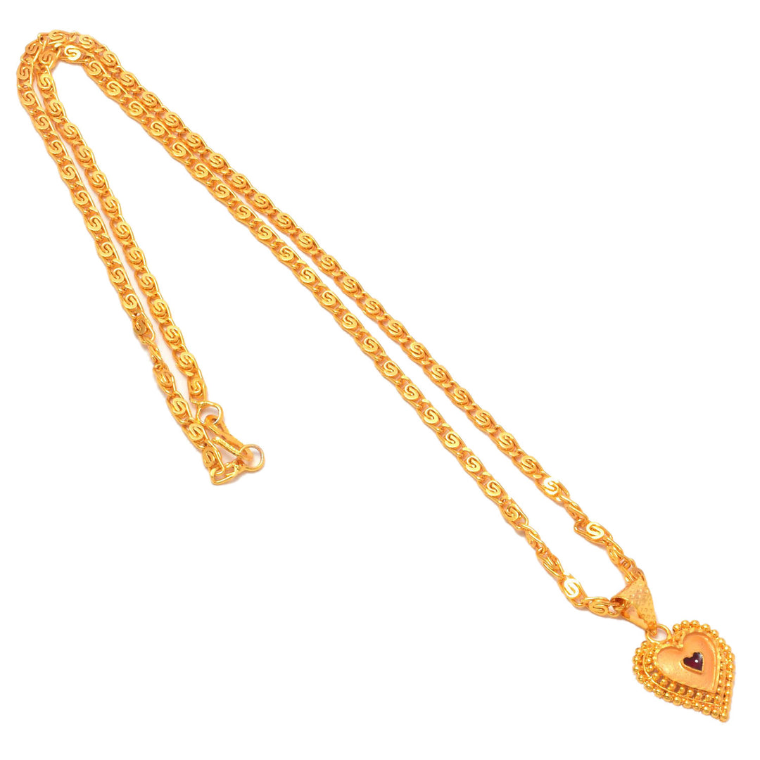 Gold Plated Pendant With Chain Jewelry For Men & Women