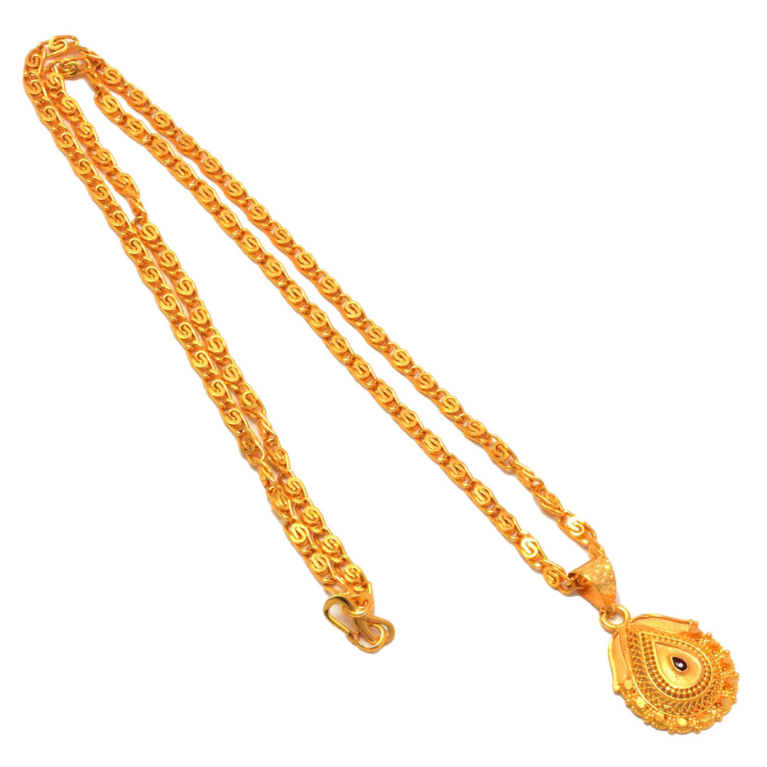Gold Plated Pendant With Chain Jewelry For Men & Women