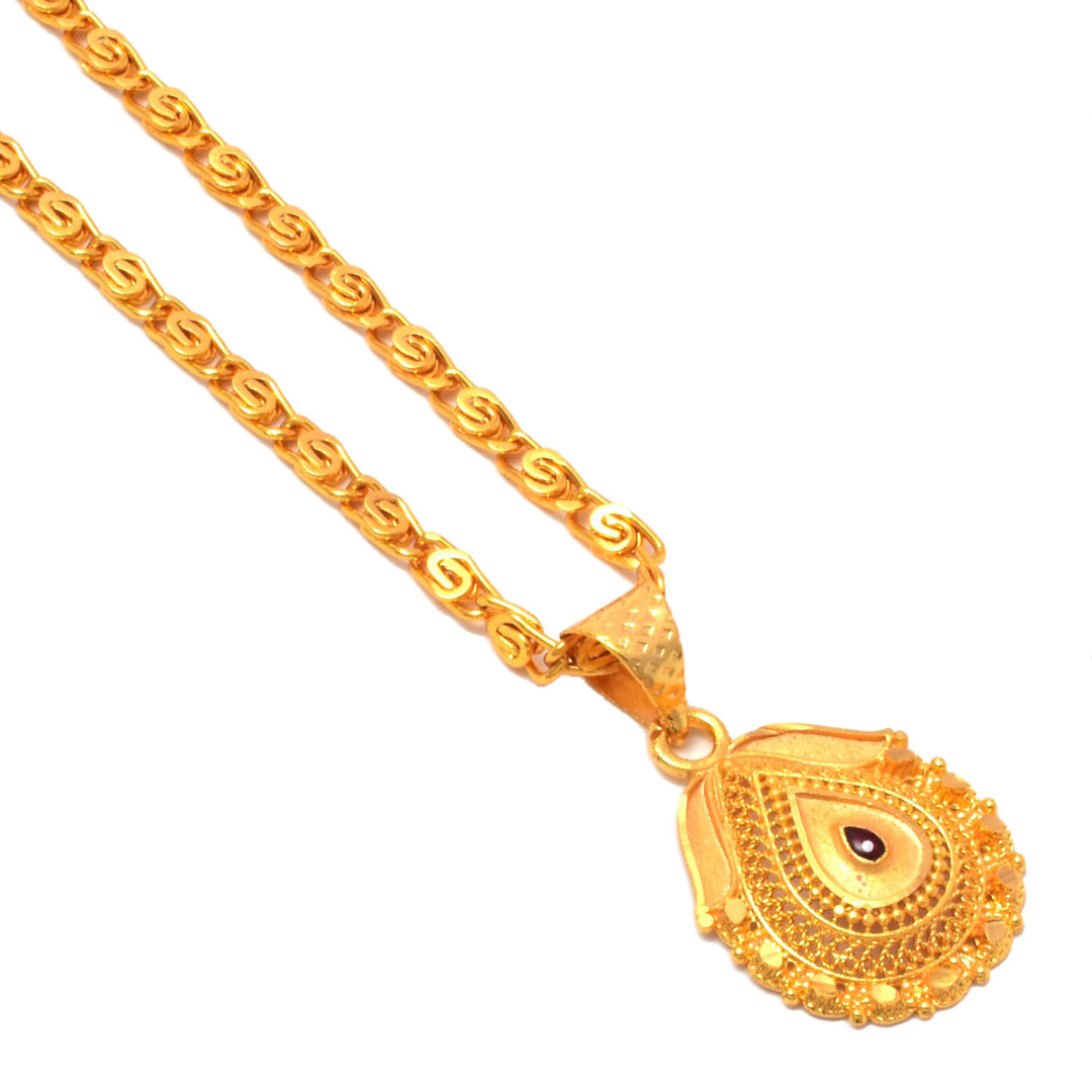 Gold Plated Pendant With Chain Jewelry For Men & Women