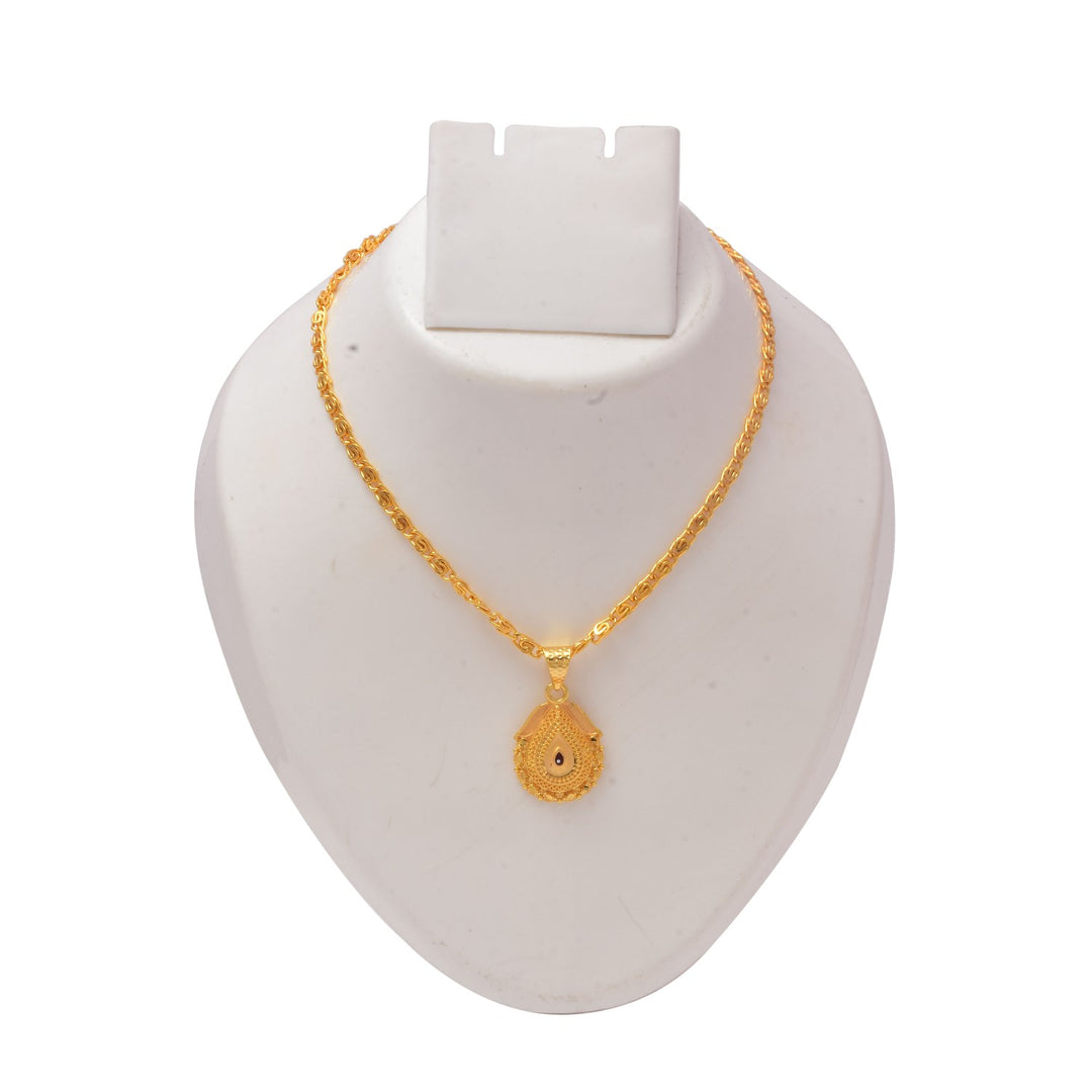 Gold Plated Pendant With Chain Jewelry For Men & Women