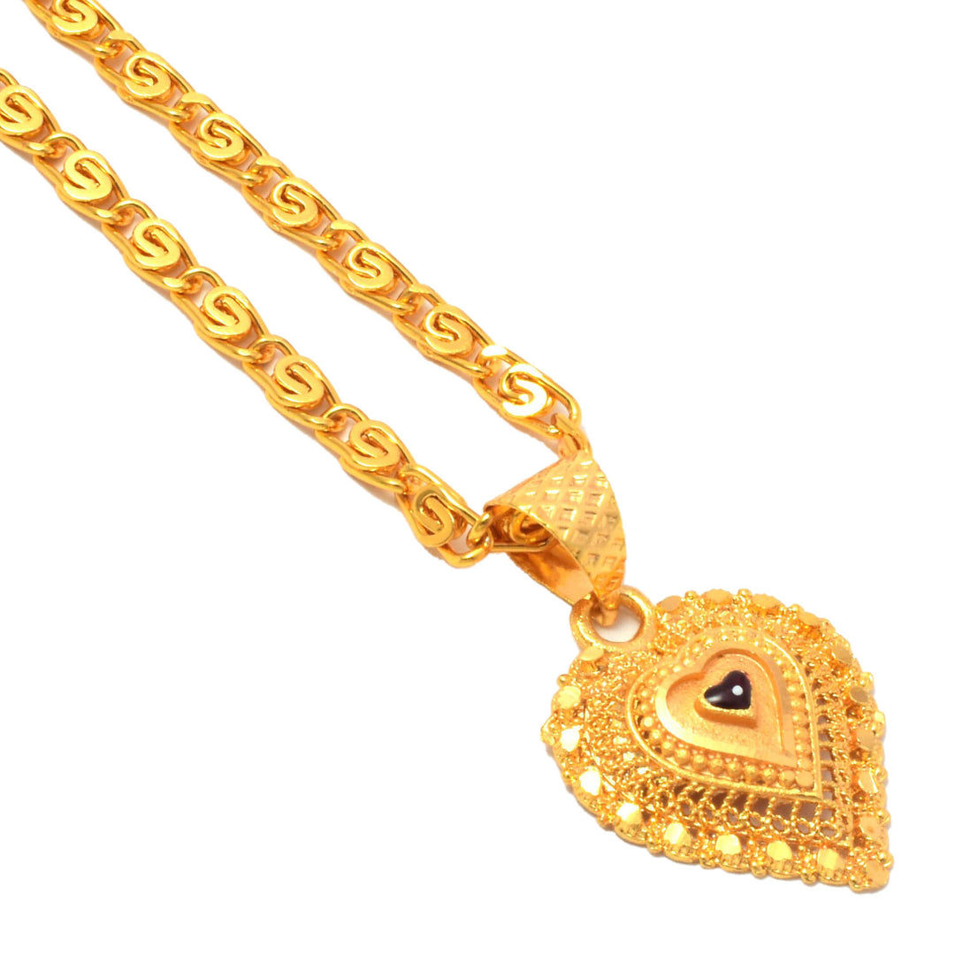 Gold Plated Pendant With Chain Jewelry For Men & Women