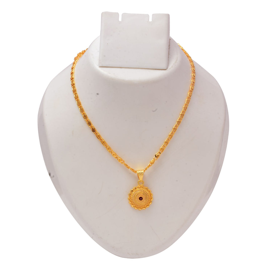 Gold Plated Pendant With Chain Jewelry For Men & Women
