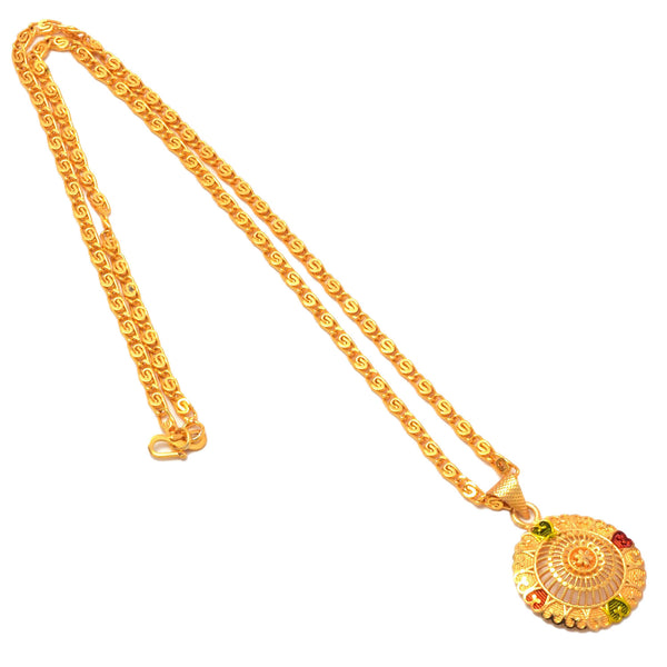 Gold Plated Pendant With Chain Jewelry For Men & Women