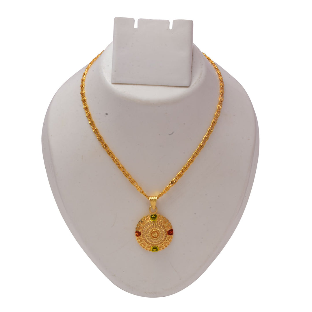 Gold Plated Pendant With Chain Jewelry For Men & Women