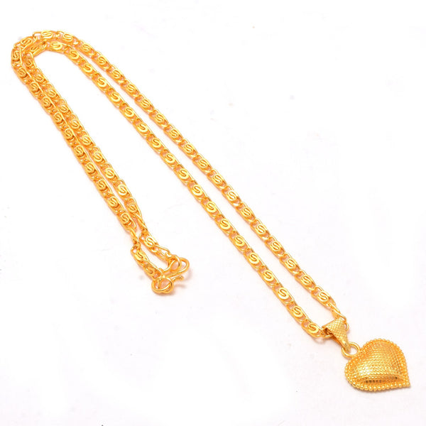 Gold Plated Pendant With Chain Jewelry For Men & Women