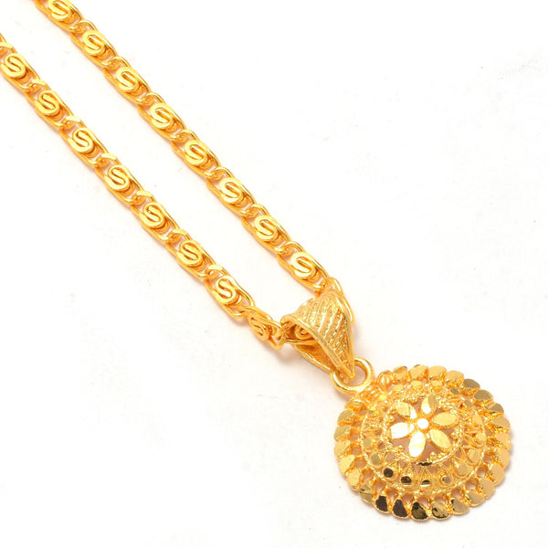 Gold Plated Pendant With Chain Jewelry For Men & Women