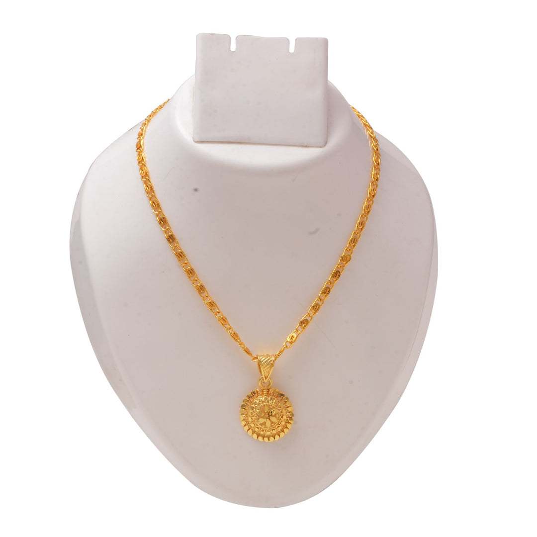 Gold Plated Pendant With Chain Jewelry For Men & Women