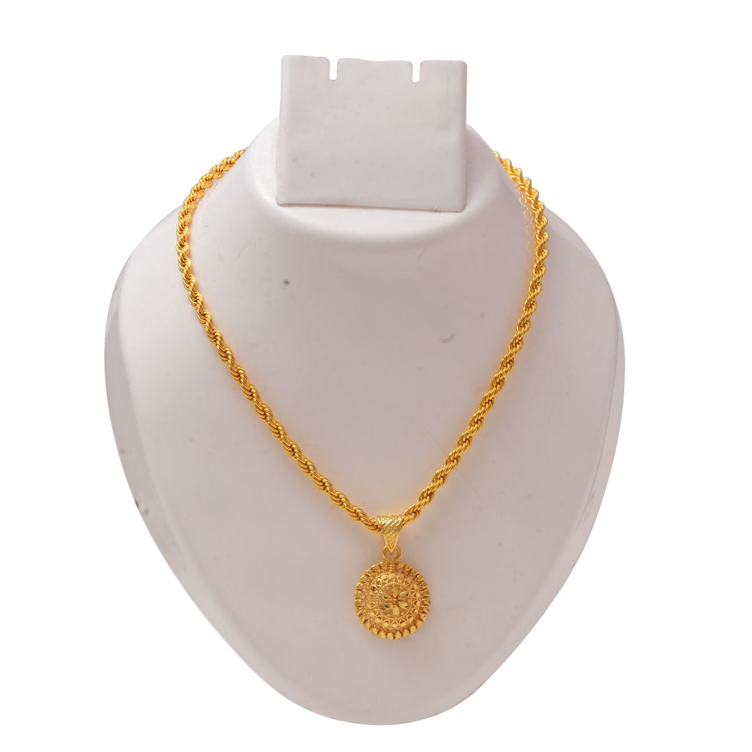 Gold Plated Pendant With Chain Jewelry For Men & Women