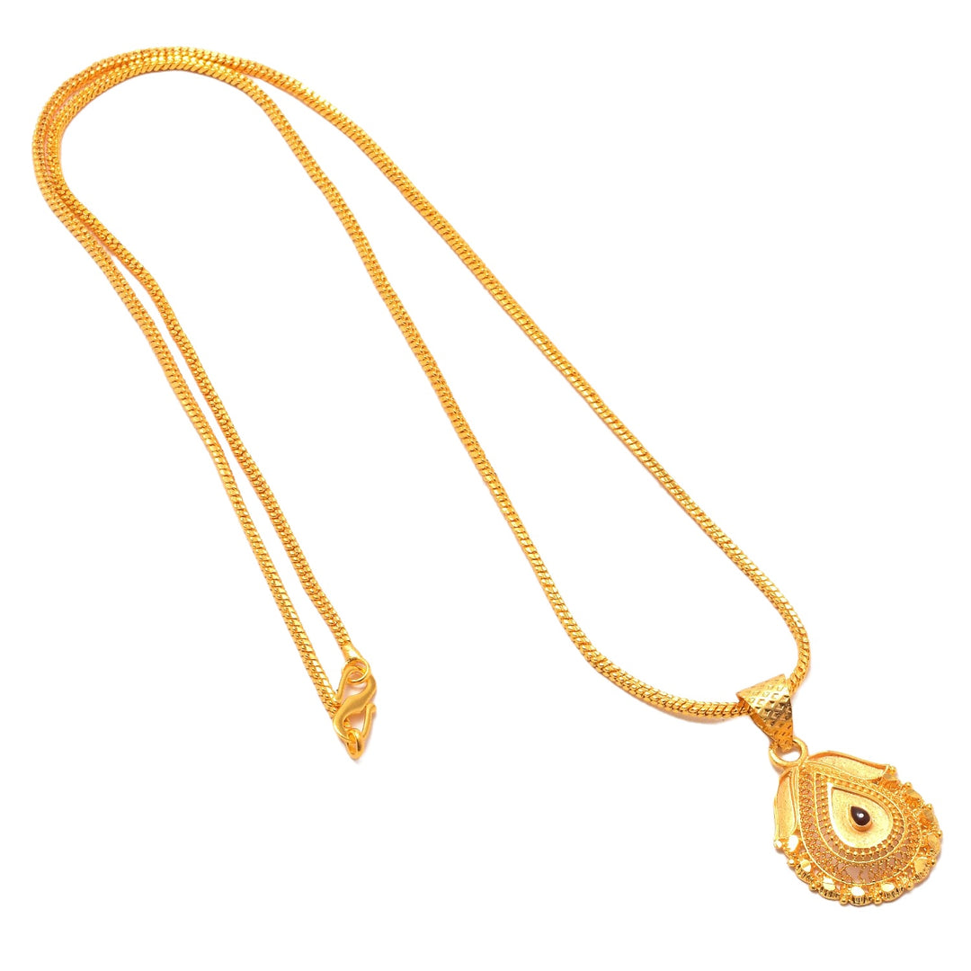 Gold Plated Pendant With Chain Jewelry For Men & Women