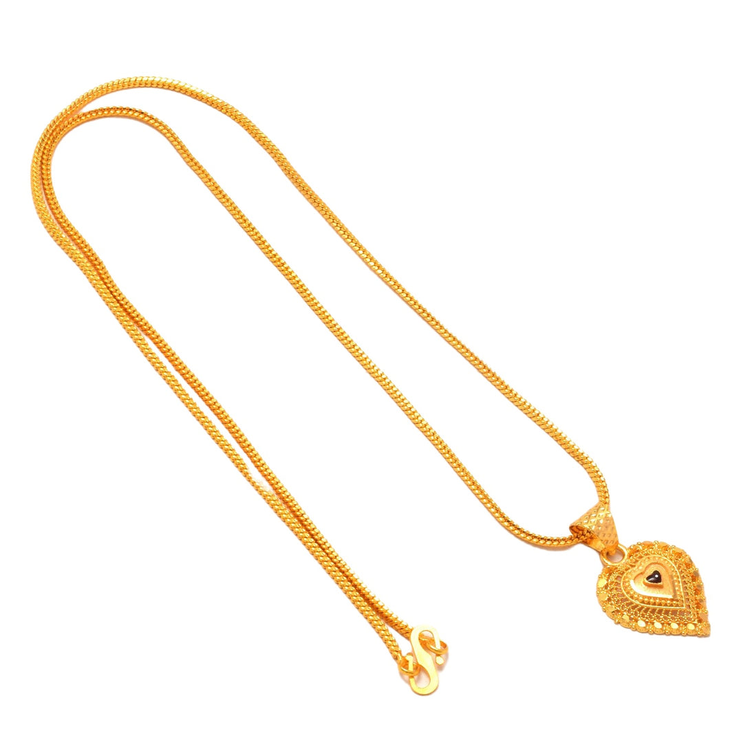 Gold Plated Pendant With Chain Jewelry For Men & Women