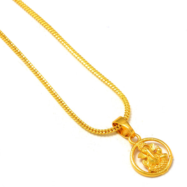 Gold Plated Pendant With Chain Jewelry For Men & Women
