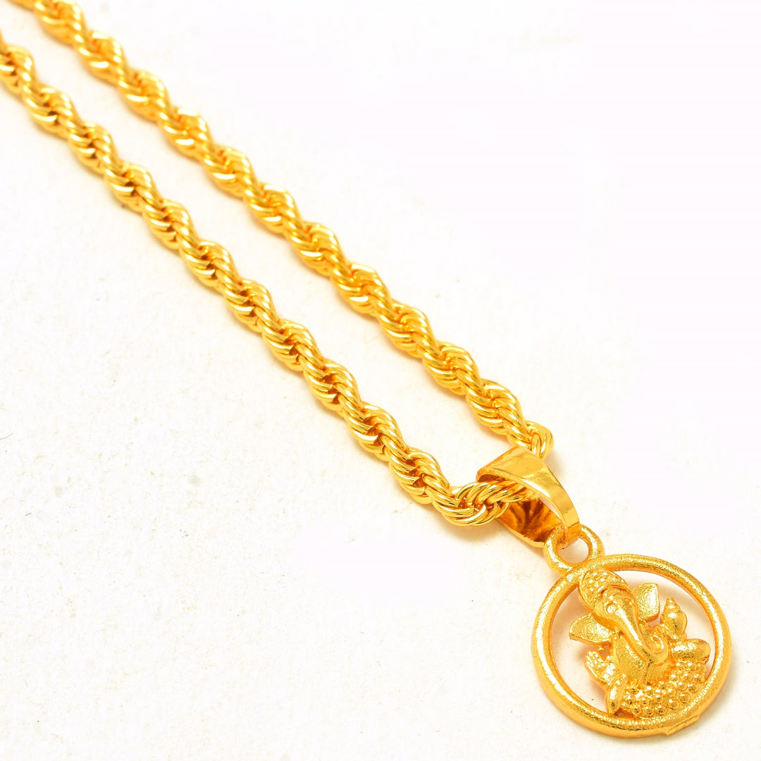 Gold Plated Pendant With Chain Jewelry For Men & Women