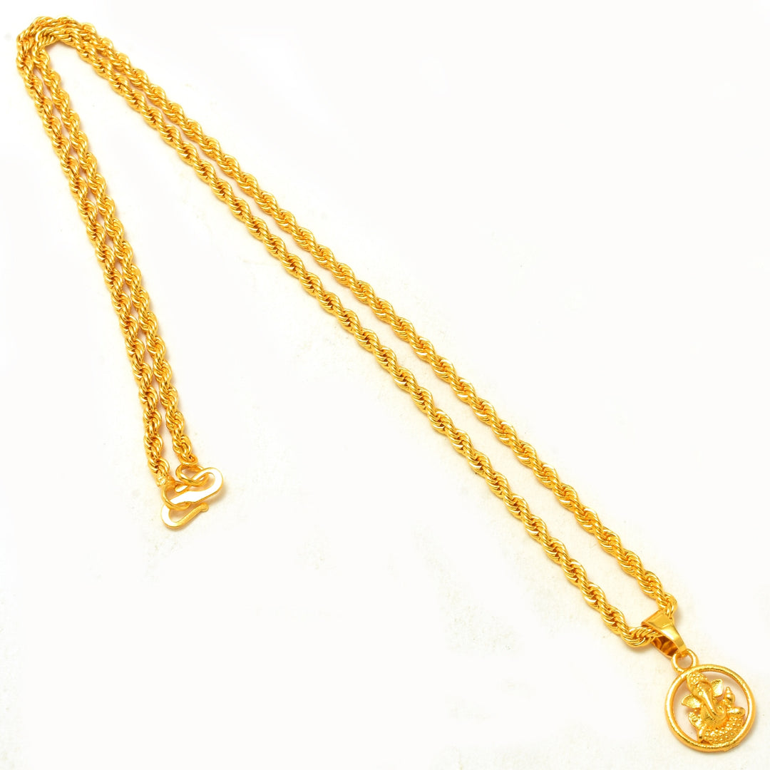 Gold Plated Pendant With Chain Jewelry For Men & Women