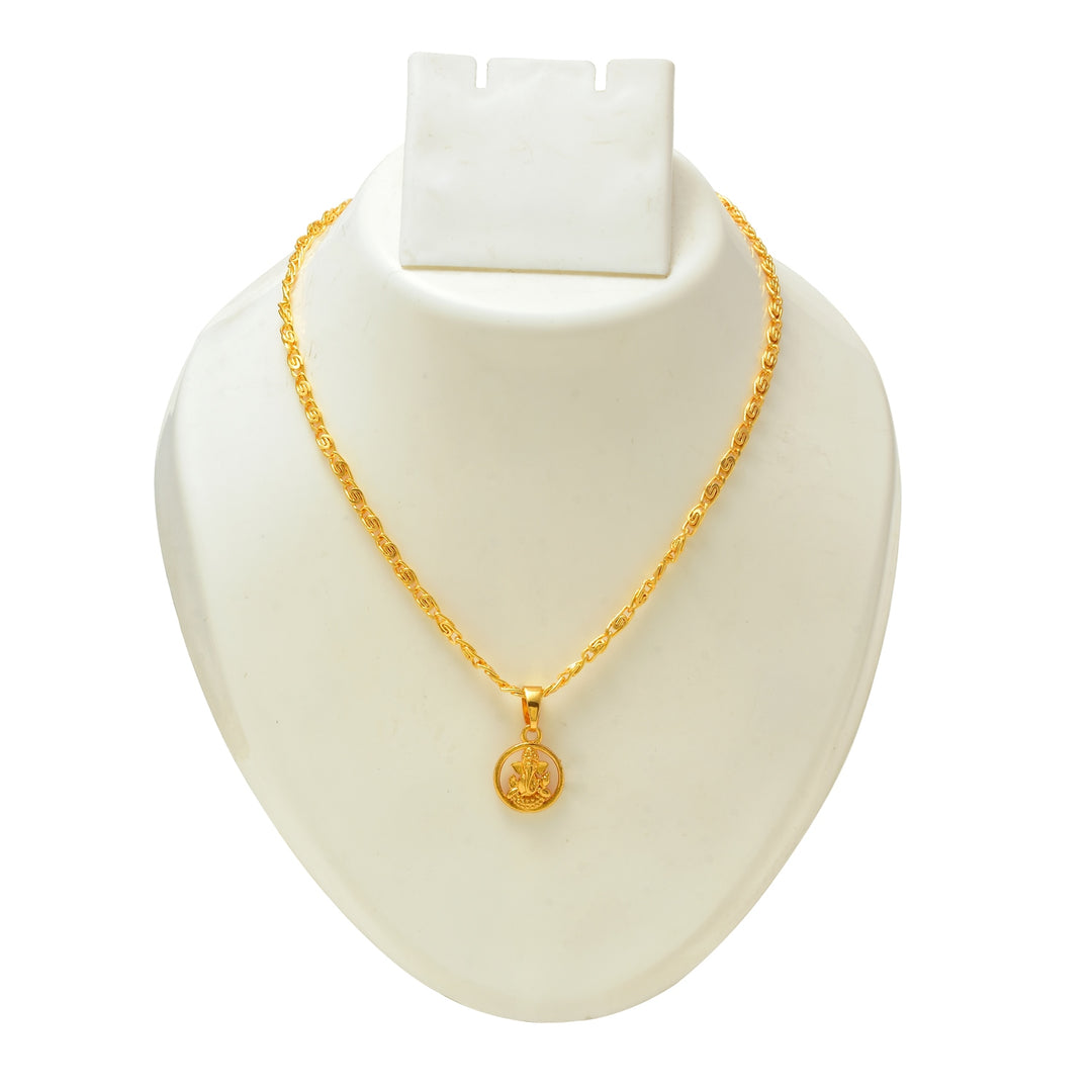 Gold Plated Pendant With Chain Jewelry For Men & Women