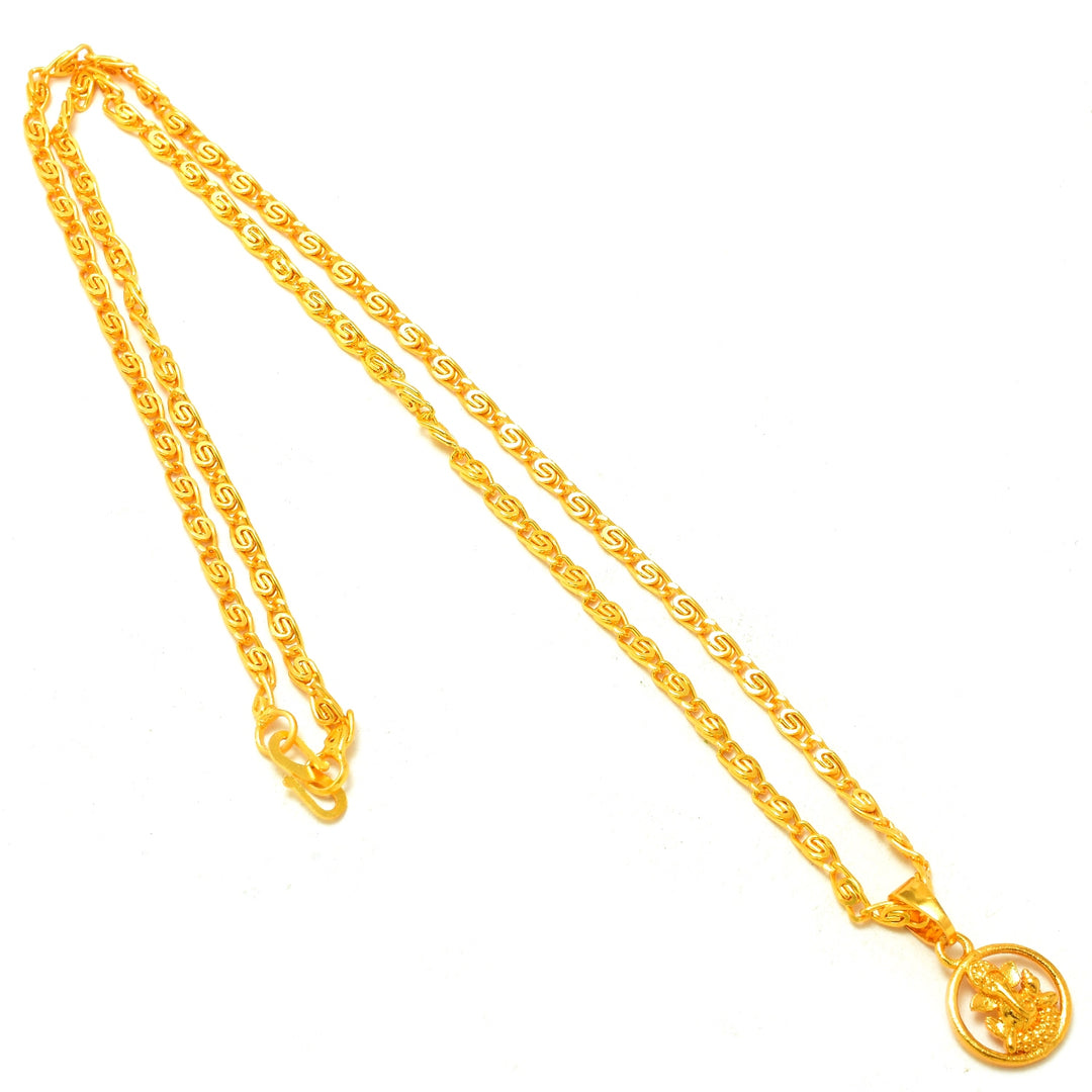 Gold Plated Pendant With Chain Jewelry For Men & Women