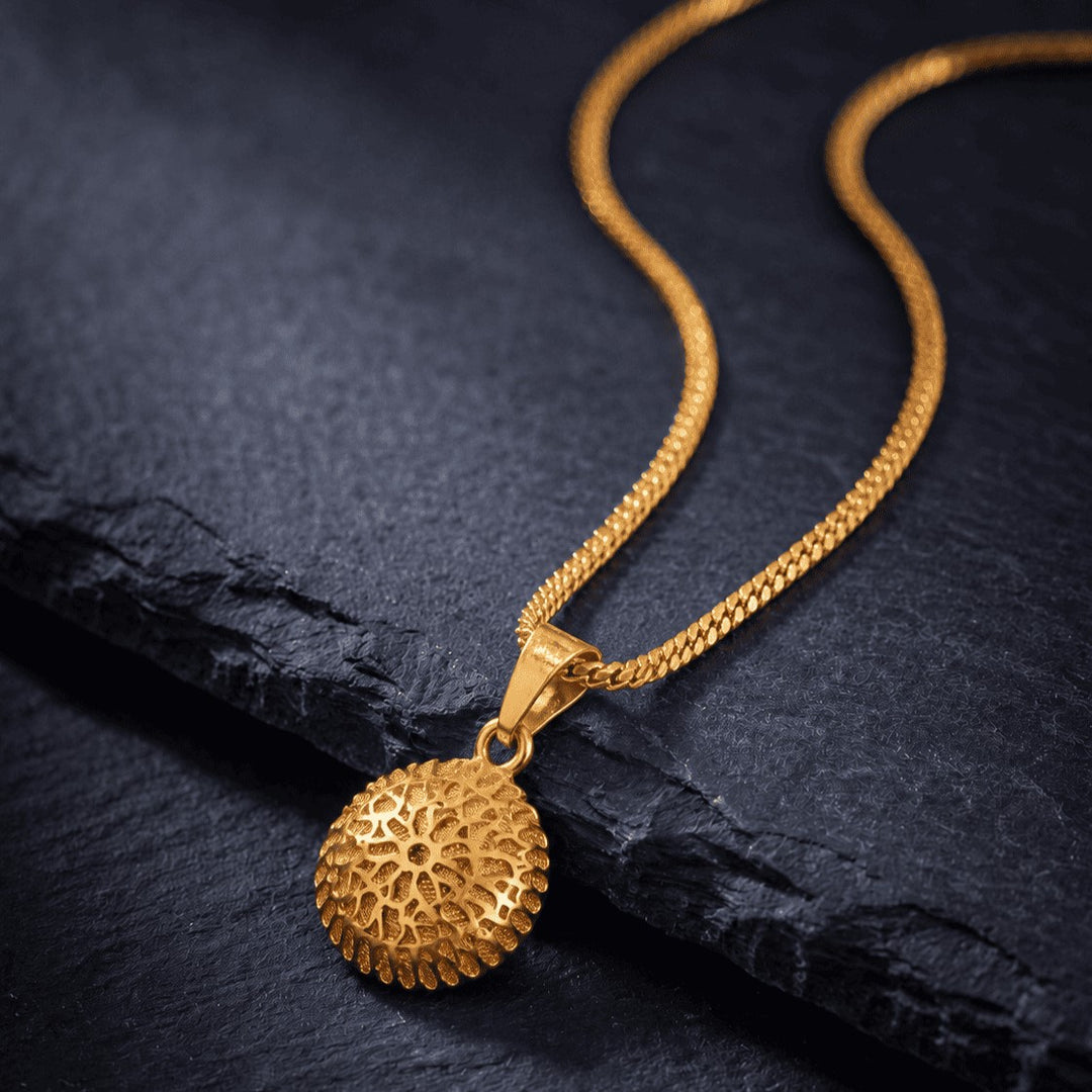 Gold Plated Pendant With Chain Jewelry For Men & Women