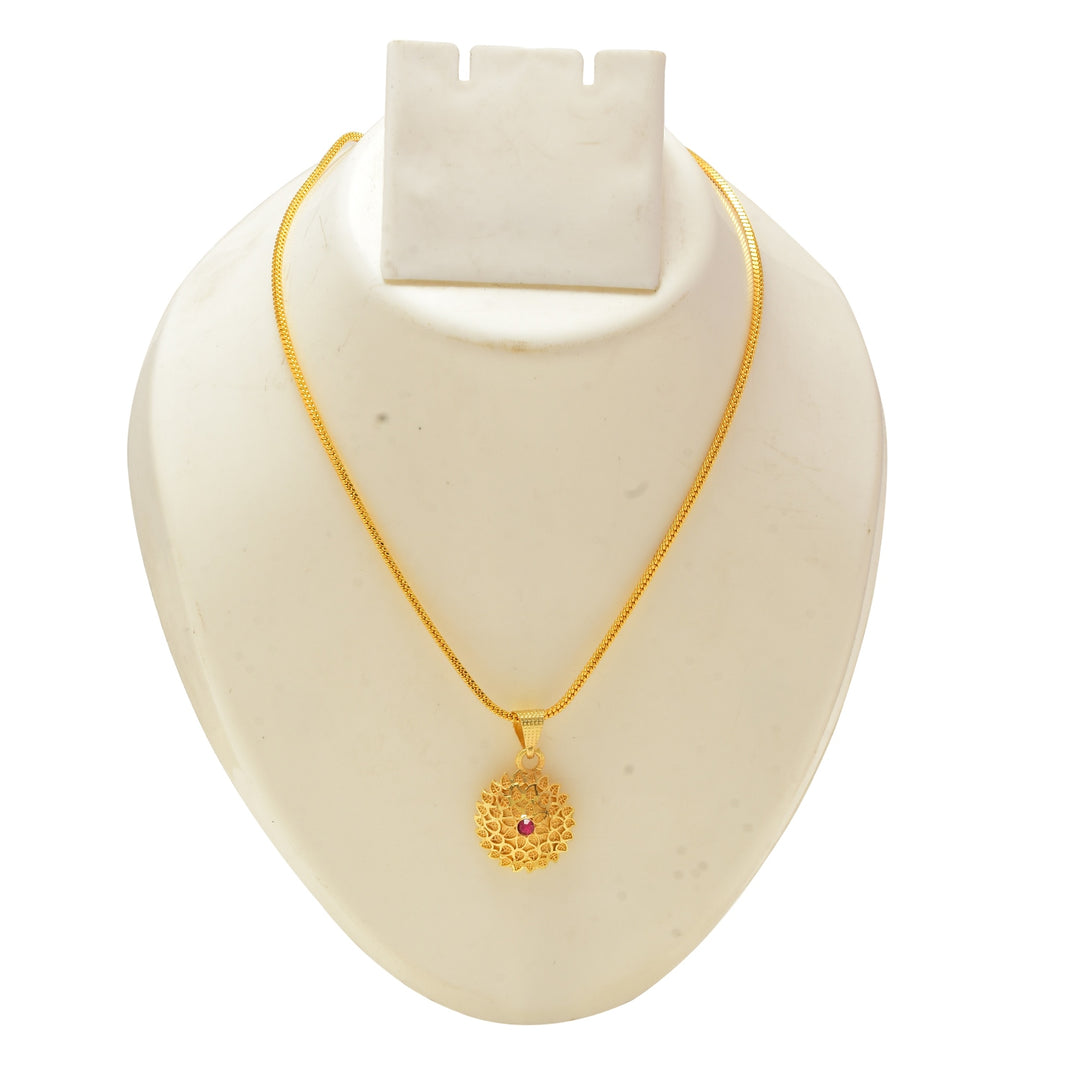 Gold Plated Pendant With Chain Jewelry For Men & Women