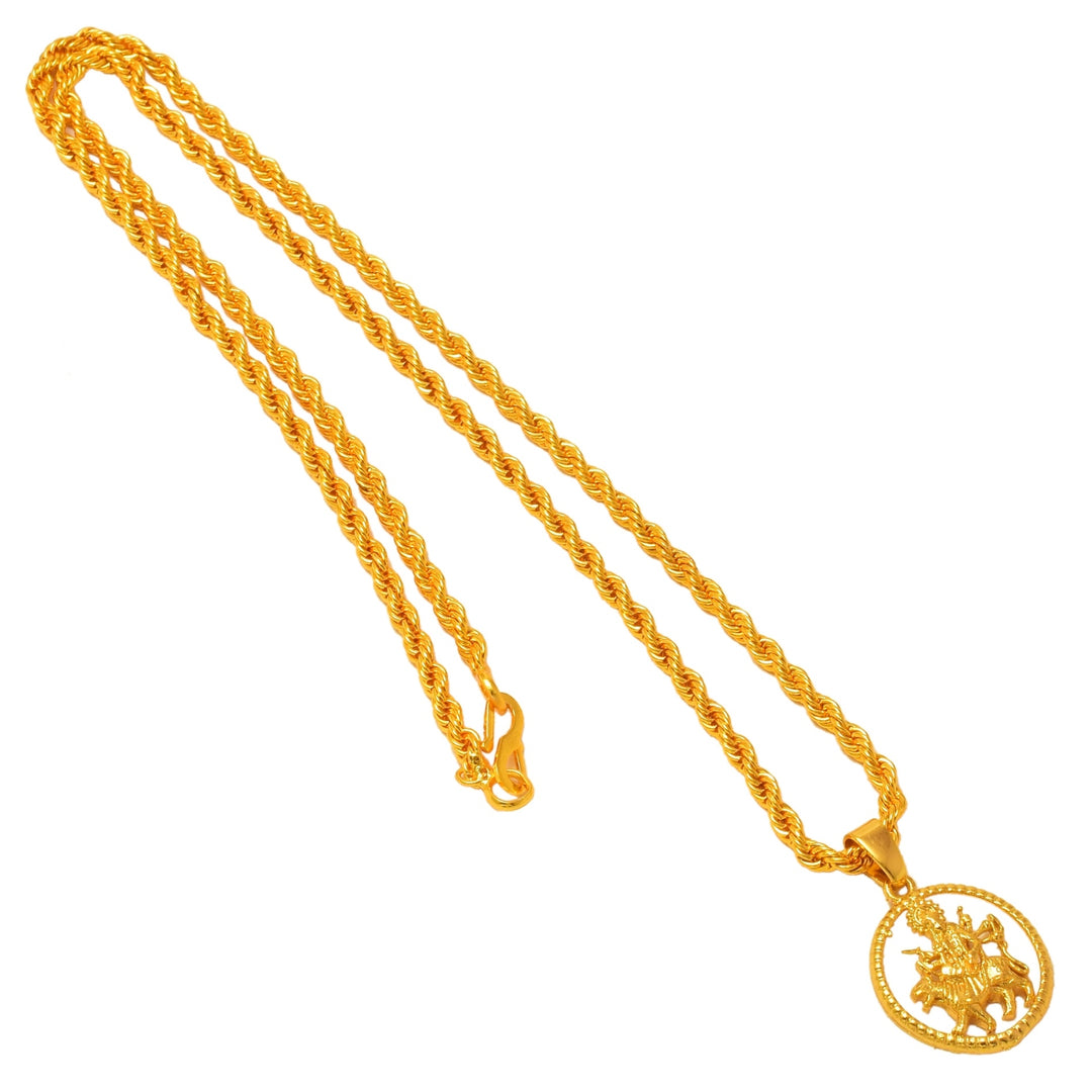 Gold Plated Pendant With Chain Jewelry For Men & Women