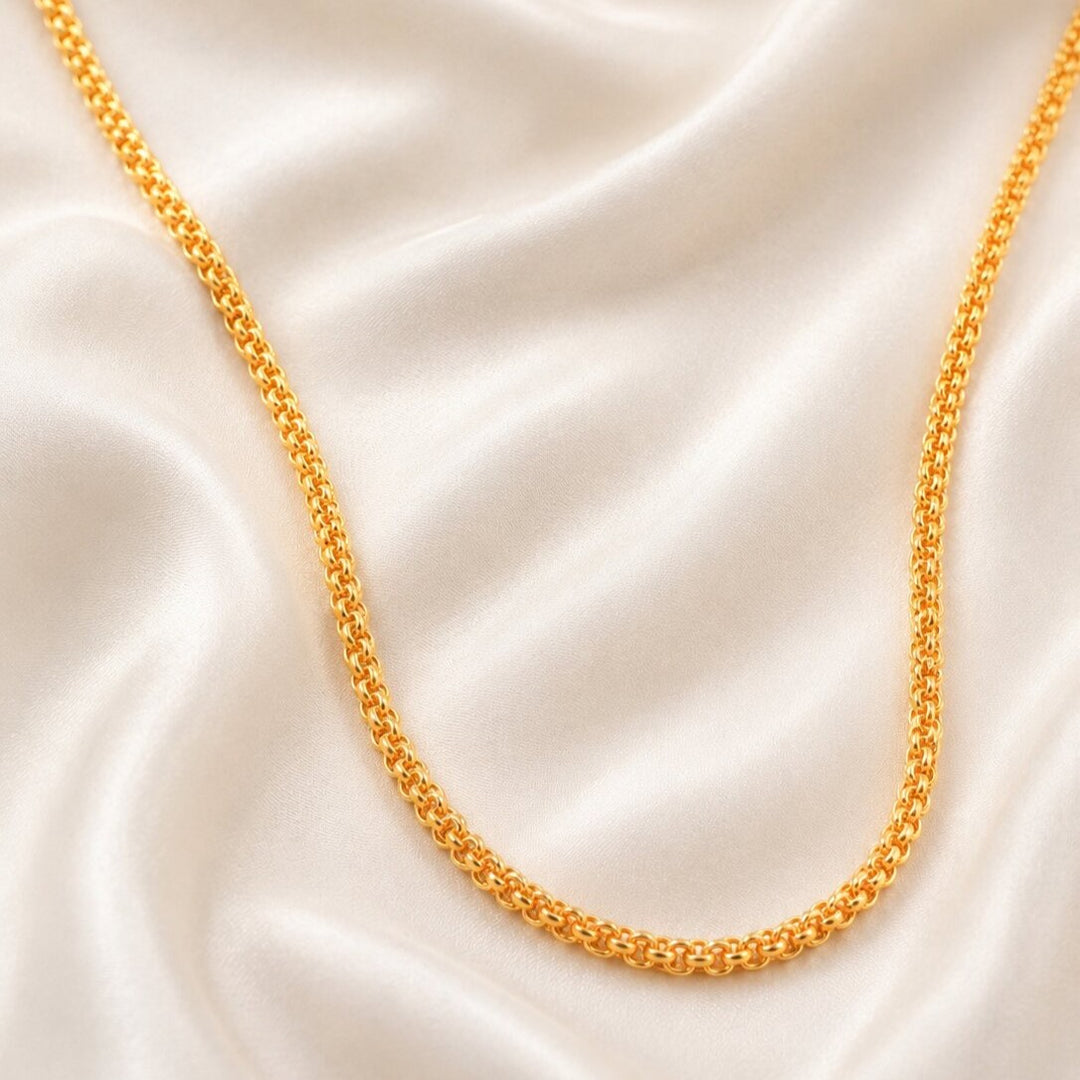 Unisex Gold-Toned Brass Gold-Plated Chain