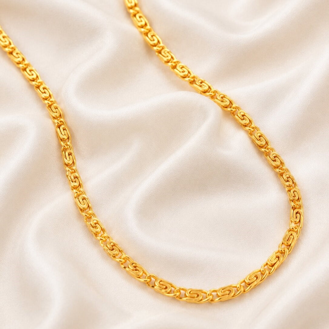 Unisex Gold-Toned Brass Gold-Plated Chain