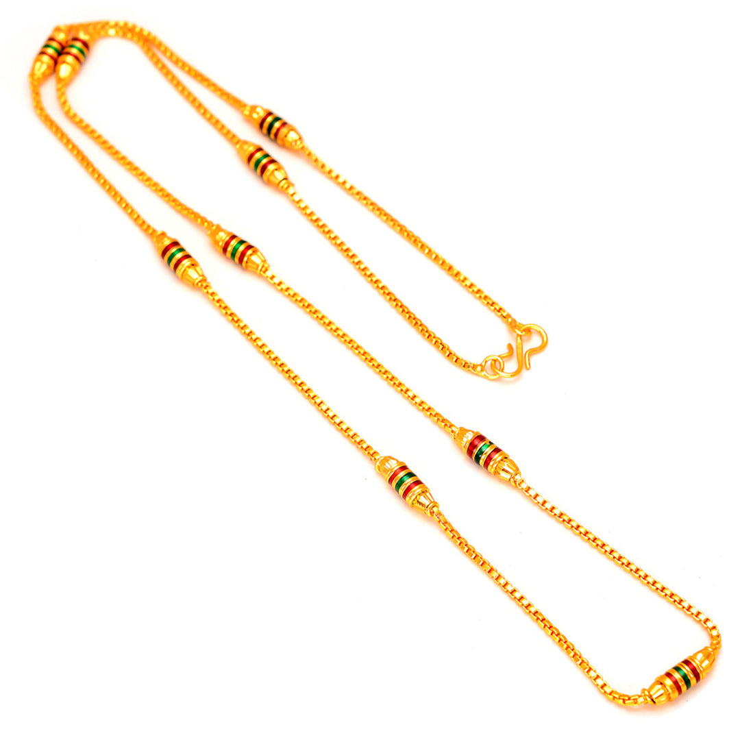 Gold-Toned & Black Brass Gold-Plated Handcrafted Chain