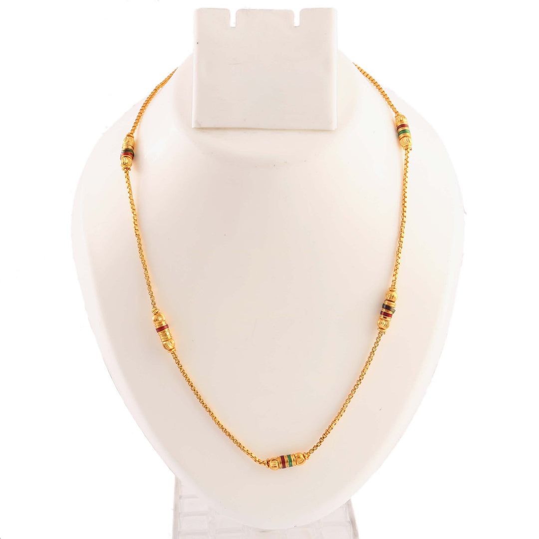 Gold-Toned & Black Brass Gold-Plated Handcrafted Chain