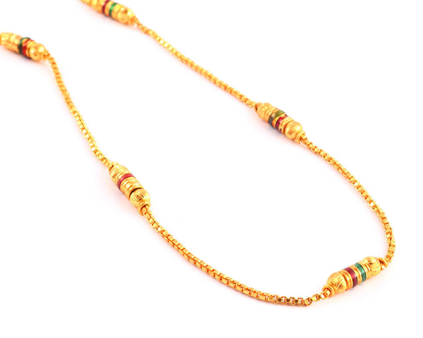Gold-Toned & Black Brass Gold-Plated Handcrafted Chain