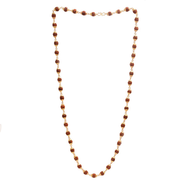 Gold-Toned & Brown Gold-Plated Rudraksh Mala
